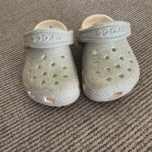 CROCS Kids Silver Glitter Water Shoes
